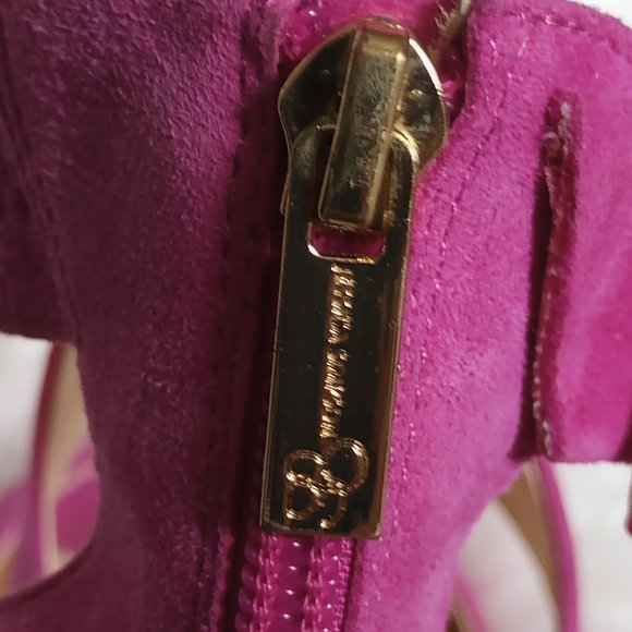 REDUCED! Like New Jessica Simpson Opened Toe Pink Suede Sandals/ Shoes - Picture 4 of 6